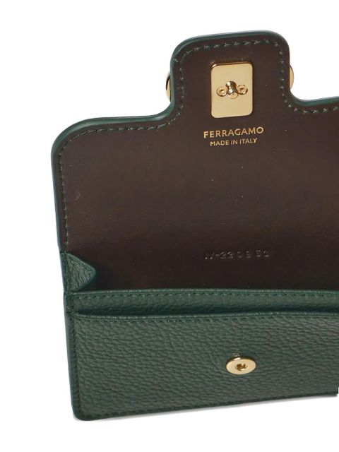Ferragamo Gancini-buckle leather wallet - Green