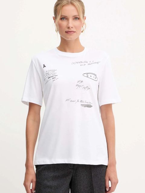 Patrizia Pepe t-shirt bawełniany damski kolor biały 2M4521 J365 - zdjęcie produktu nr 1