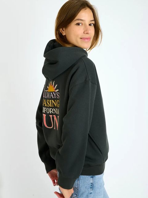 Banana Moon bluza Rockford damska kolor czarny z kapturem z nadrukiem SUNJAX.ROCKFORD - zdjęcie produktu nr 2