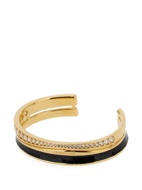 Ferragamo crystal-inset bangle - Gold - zdjęcie produktu nr 2