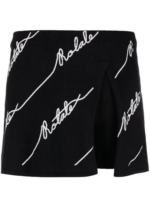 ROTATE BIRGER CHRISTENSEN logo-embellished knitted miniskirt - Black - zdjęcie produktu nr 1
