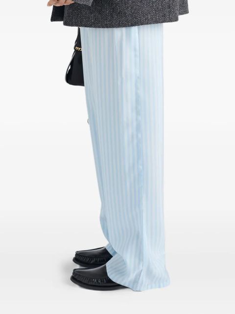 Prada striped silk trousers - Blue