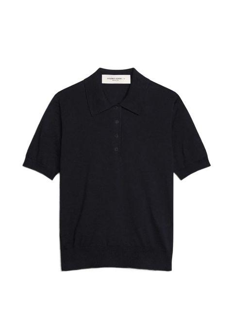 Golden Goose logo-patch polo shirt - Blue - zdjęcie produktu nr 1