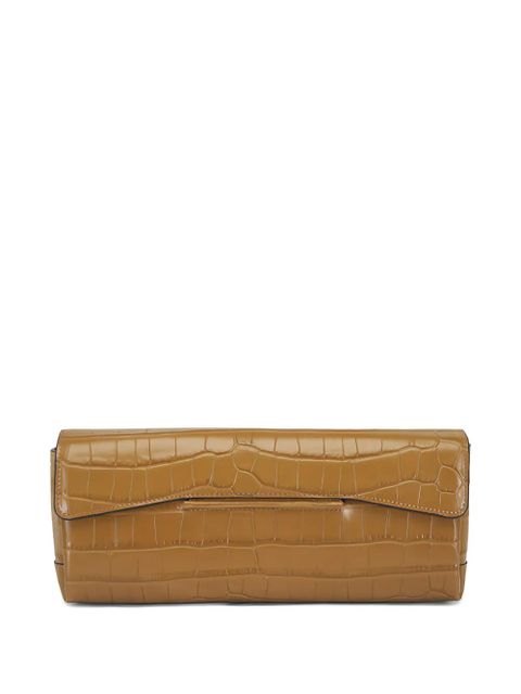 TOTEME croco-embossed clutch bag - Brown