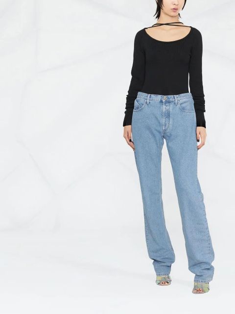 The Attico strap-detail knitted top - Black - zdjęcie produktu nr 2