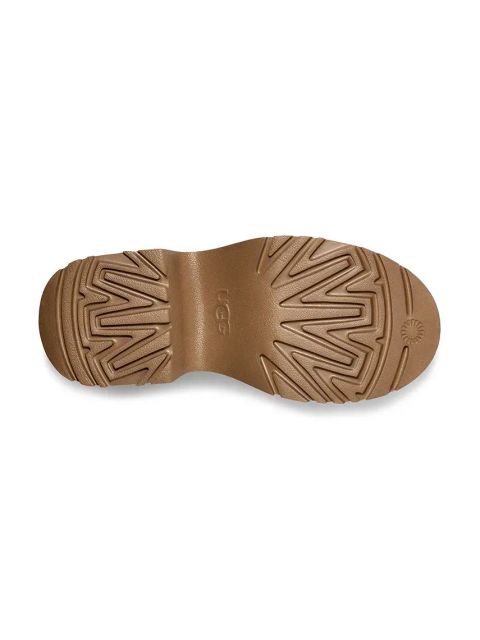 UGG buty zamszowe Classic Twin Seam New Heights damskie kolor brązowy na platformie lekko ocieplone 1158313-CHE