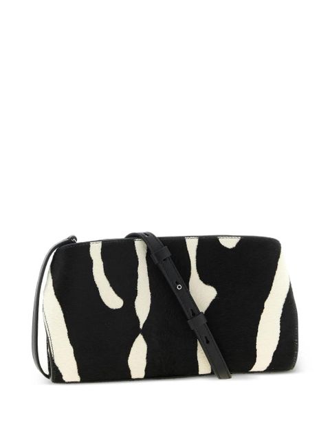 Ferragamo animal-print buckle clutch bag - White