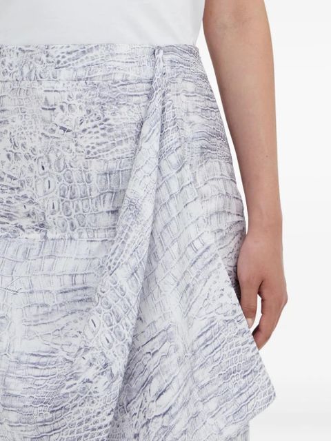 Ferragamo alligator-print mini skirt - White