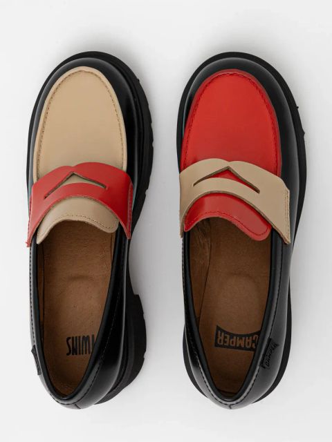 Camper mokasyny skórzane TWS kolor czarny na słupku K201425-028