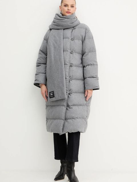 BOSS kurtka dwustronna z domieszką wełny kolor szary zimowa 50546820