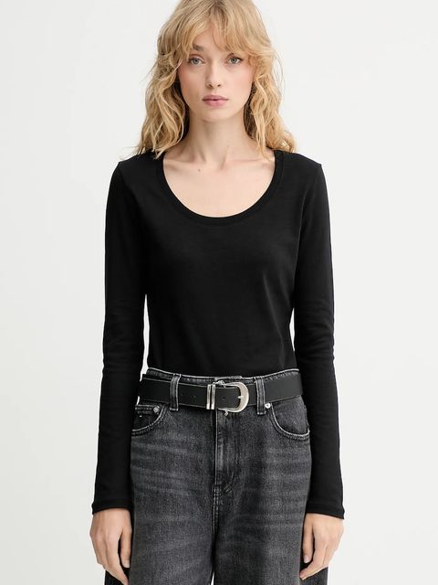 Calvin Klein longsleeve bawełniany kolor czarny LV044D228G - zdjęcie produktu nr 1