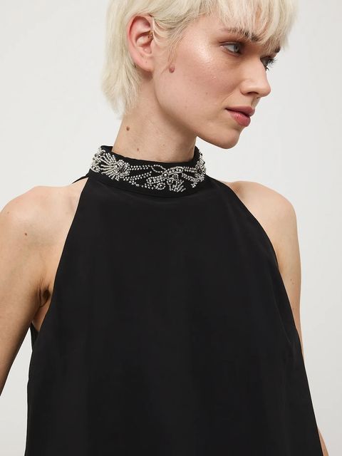 Medicine bluzka damska kolor czarny z aplikacją