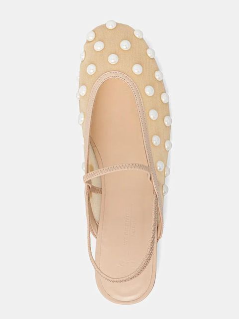 Weekend Max Mara baleriny SONNI kolor beżowy z odkrytą piętą 2515521155600