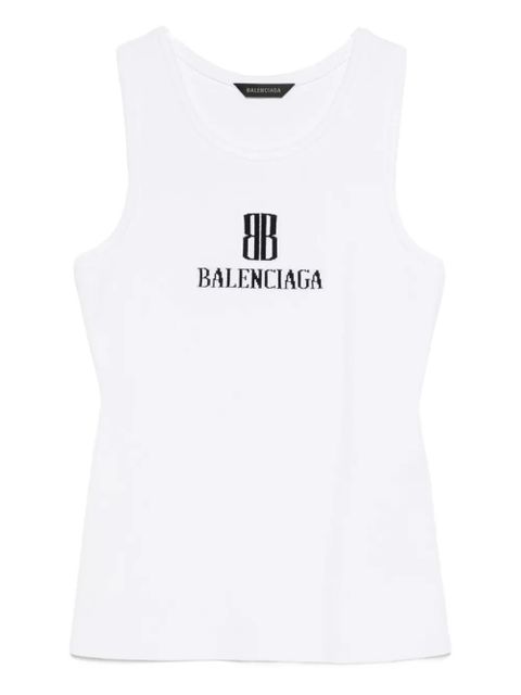 Balenciaga logo-intarsia sleeveless tank top - White - zdjęcie produktu nr 2