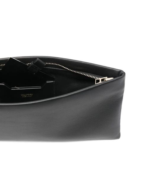 TOM FORD ring leather clutch bag - Black