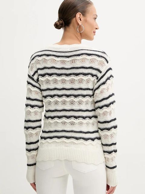 Guess sweter z domieszką lnu VALERIE damski kolor beżowy lekki W5GR35 Z3NJ0