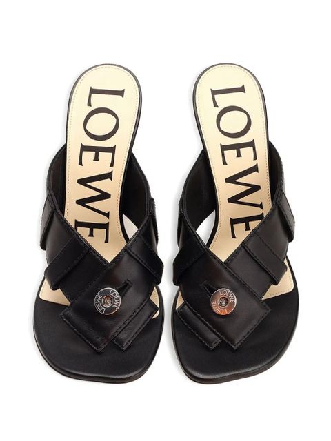 LOEWE 90mm Toy Panta leather sandals - Black