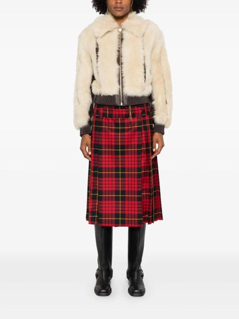 Alexander McQueen tartan-check midi skirt - Red - zdjęcie produktu nr 2