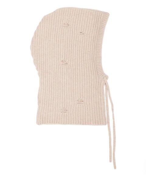 MM6 Maison Margiela ribbed-knit balaclava - Neutrals - zdjęcie produktu nr 2