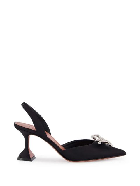 Amina Muaddi Rosie crystal-embellished slingback pumps - Black - zdjęcie produktu nr 1