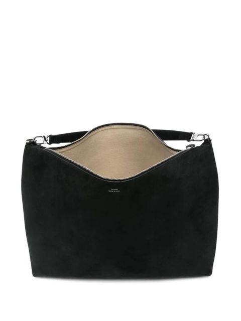 TOTEME bevel suede shoulder bag - Black