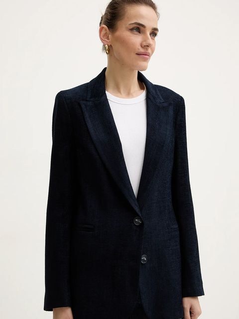 Haveone marynarka kolor granatowy jednorzędowa gładka JCB-P002