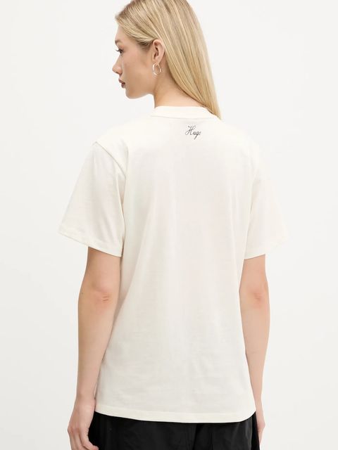 HUGO t-shirt bawełniany damski kolor biały 50545551