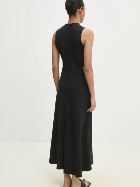 Answear.LAB sukienka kolor czarny maxi prosta