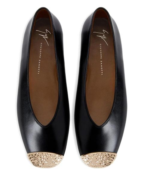 Giuseppe Zanotti Georgia leather ballet flats - Black - zdjęcie produktu nr 2