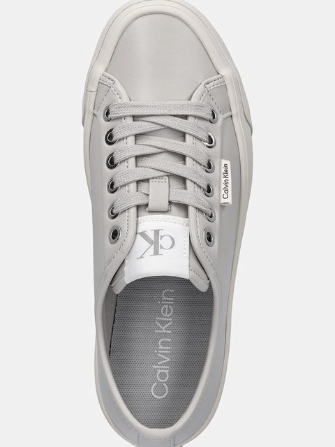 Calvin Klein sneakersy VULC FLATF LACE UP LTH CK kolor szary YW0YW01932