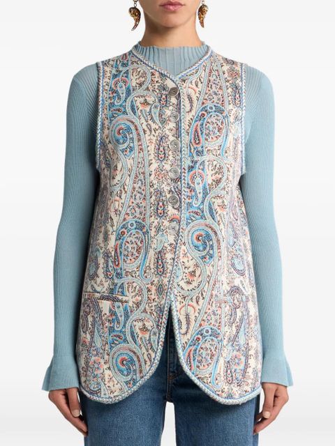 ETRO floral paisley-motif jacquard waistcoat - Neutrals