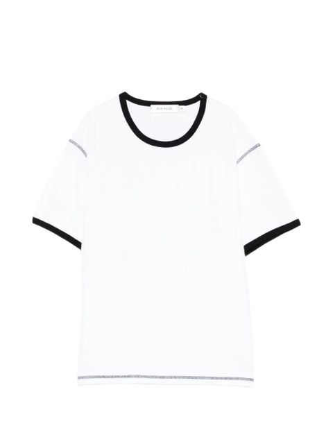 Aya Muse waffle trim T-shirt - White - zdjęcie produktu nr 1