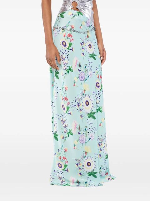 Rabanne floral chain skirt - Blue