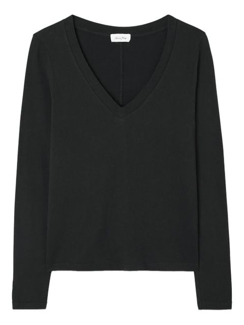 American Vintage Gamipy long-sleeve V-neck T-shirt - Black - zdjęcie produktu nr 1