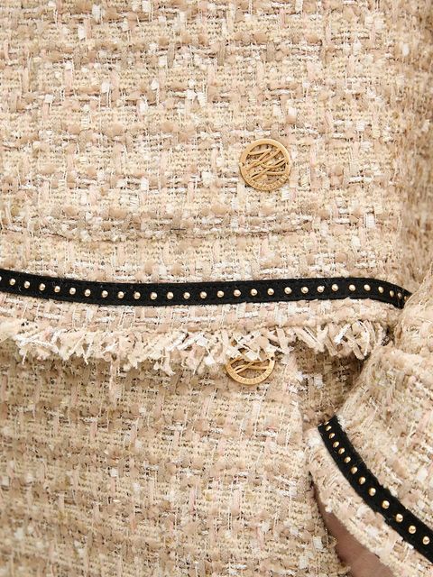 Karl Lagerfeld marynarka kolor beżowy jednorzędowa melanżowa B1W14004