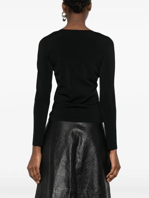 Alexander Wang logo-plaque V-neck sweater - Black