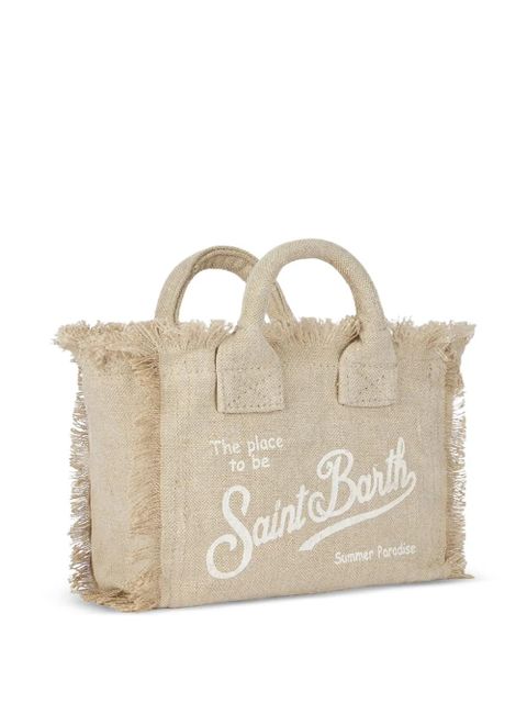 MC2 Saint Barth fringed logo-detail shoulder bag - Neutrals