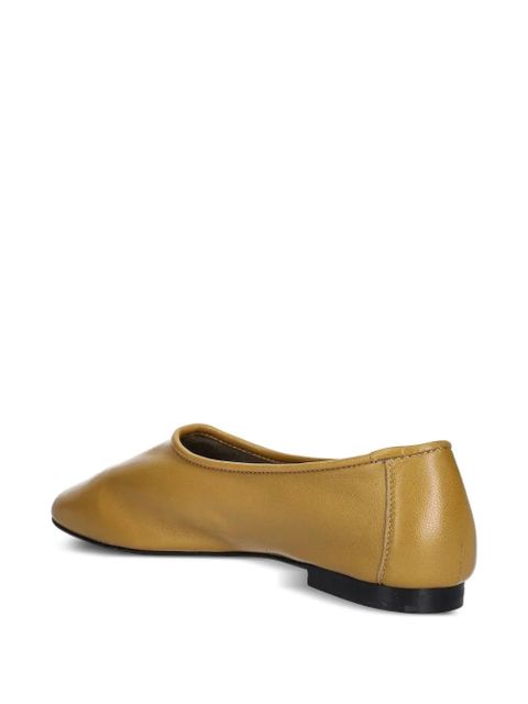 BY FAR square-toe leather flats - Yellow - zdjęcie produktu nr 2