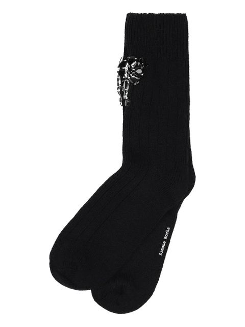 Simone Rocha floral embellishment socks - Black - zdjęcie produktu nr 1