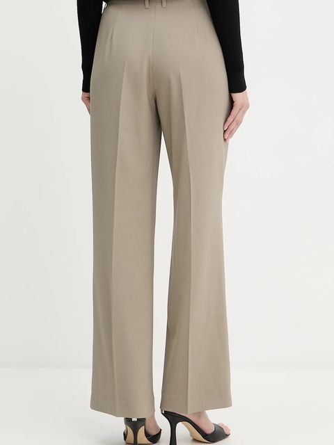 Guess spodnie DOROTHEE damskie kolor beżowy szerokie high waist W5YB04 WHD92