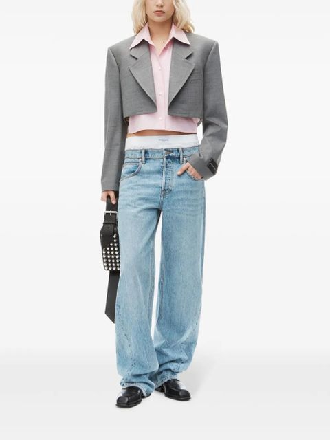 Alexander Wang layered cropped blazer - Grey