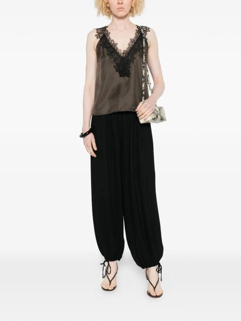 Róhe V-neck silk top - Brown - zdjęcie produktu nr 2