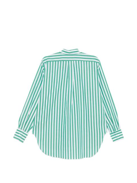 Hunza G stripe embroidered patch shirt - Green - zdjęcie produktu nr 2