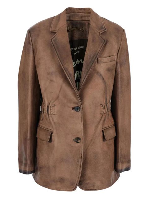 Golden Goose single-breasted leather jacket - Brown - zdjęcie produktu nr 1