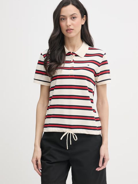 Tommy Hilfiger polo damskie bawełniane z elastanem - zdjęcie produktu nr 2