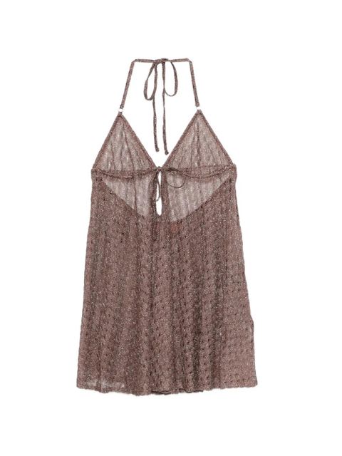 Missoni halterneck knitted mini dress - Brown - zdjęcie produktu nr 1