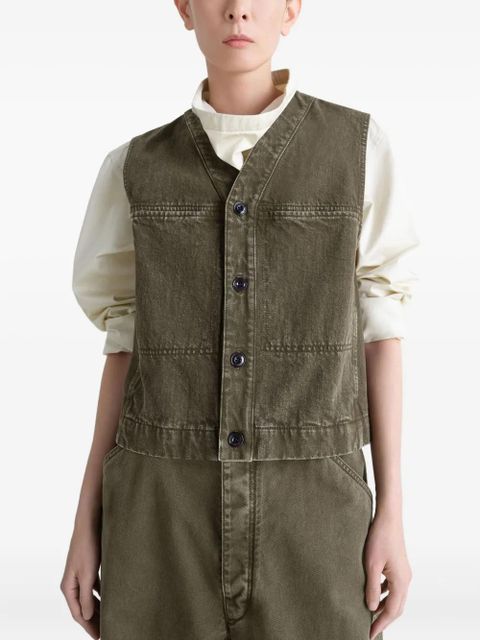 LEMAIRE button-up gilet - Green