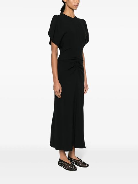 Victoria Beckham ruched-waist crepe midi dress - Black - zdjęcie produktu nr 2