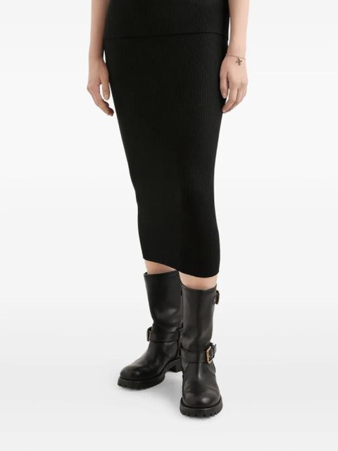 Dolce & Gabbana ribbed midi skirt - Black