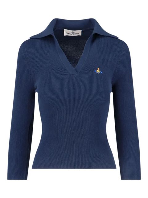 Vivienne Westwood orb-embellished ribbed sweater - Blue - zdjęcie produktu nr 1